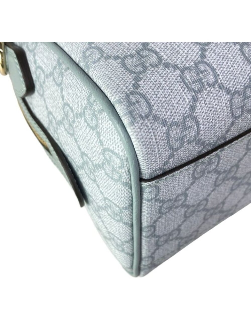 ★SOLD★ Gucci Handbag GG Supreme Ophidia Light Blue Mini Boston Leather - Picture 6 of 15
